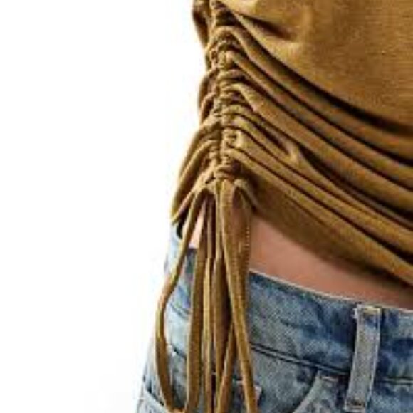 NWT: Chaser Vintage Ribbed Drawstrings Sides Muscle Tank Size Small - Picture 2 of 6